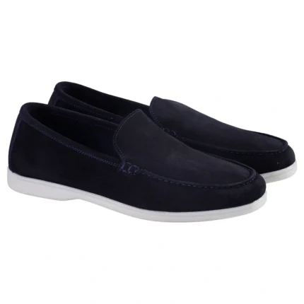 Mocassin homme en cuir daim, Navy Suede – ZT3062