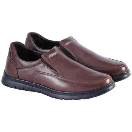 Chaussure Cuir Confortable, Marron - ZT3089